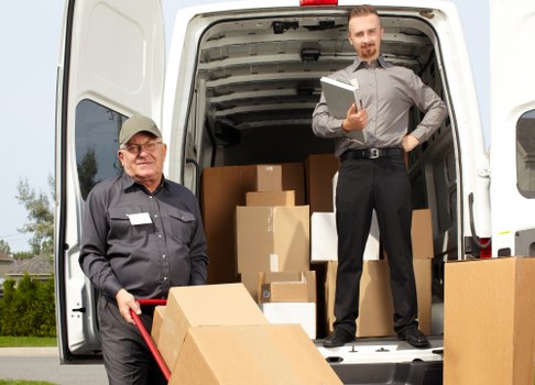 Loading a van for a small move in central London
