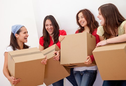 Packed boxes and furniture ready for a Pimlico move