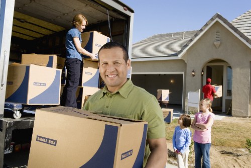 Commercial moving van handling office items in Pimlico